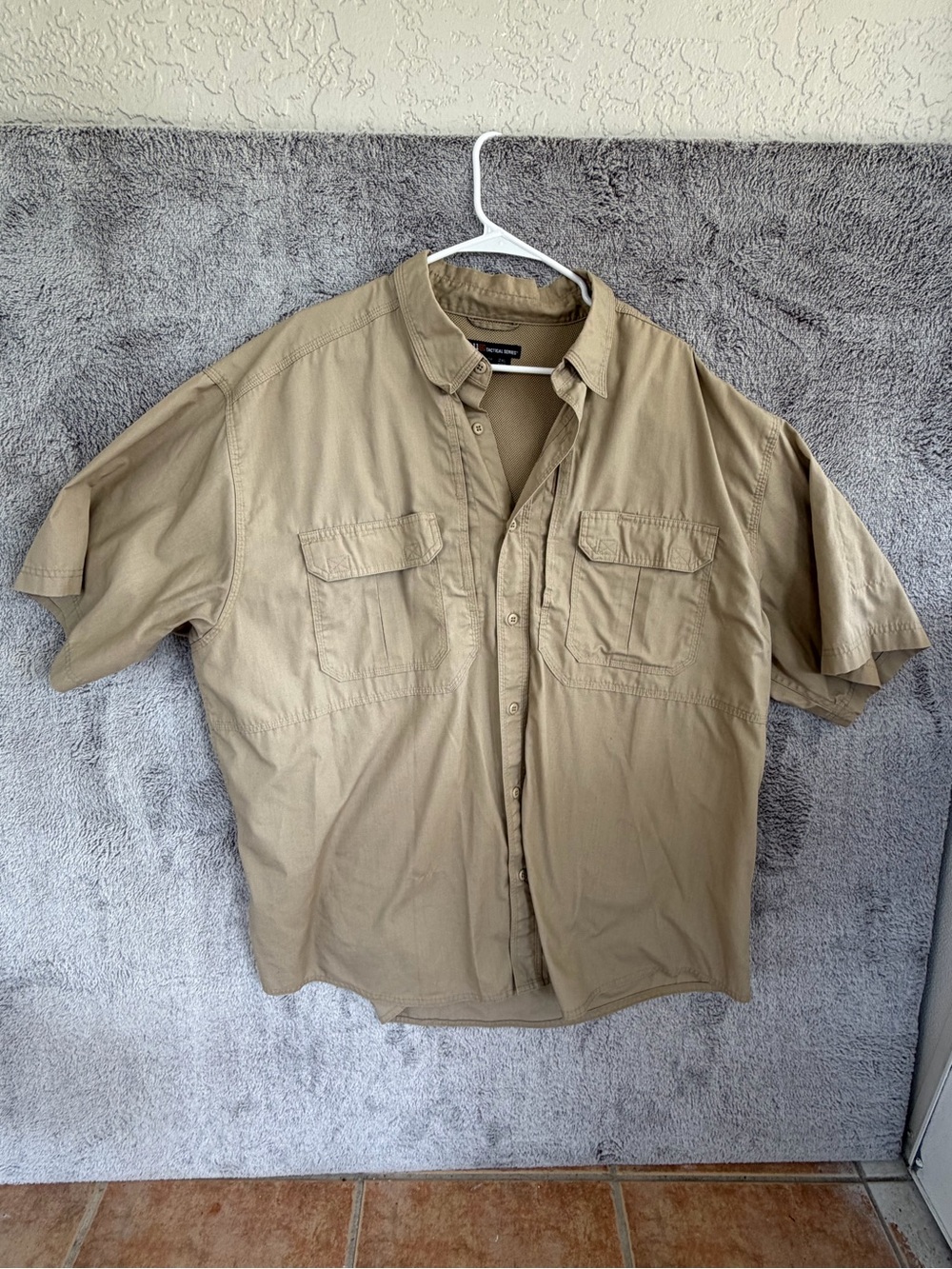 511 Tactical Series Shirt Mens 2XL vented Tan Ripstop Short Sleeve